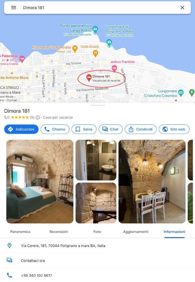 Dimora 181 Villa โปลีญาโนอามาเร ภายนอก รูปภาพ